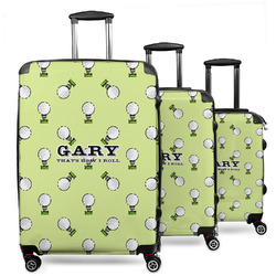 Golf 3 Piece Luggage Set - 20" Carry On, 24" Medium Checked, 28" Large Checked (Personalized)
