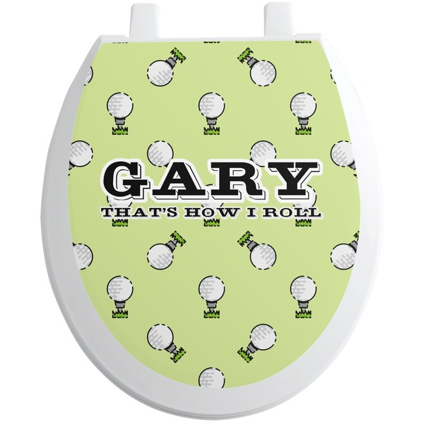 Custom Golf Toilet Seat Decal - Round (Personalized)