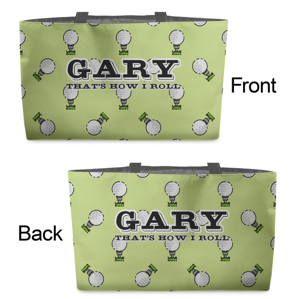 Golf Tote w/Black Handles - Front & Back Views