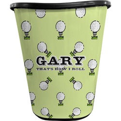 Golf Waste Basket - Double Sided (Black) (Personalized)