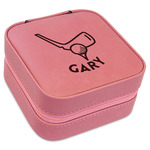 Golf Travel Jewelry Boxes - Pink Leather (Personalized)