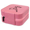 Golf Travel Jewelry Boxes - Leather - Pink - View from Rear