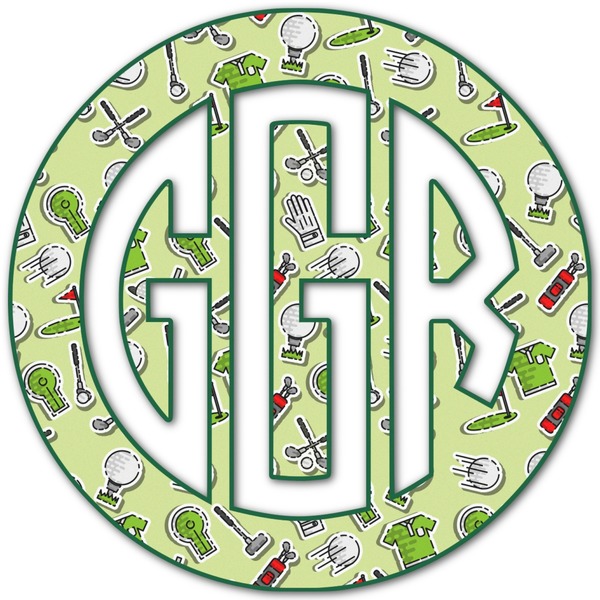 Custom Golf Monogram Decal - Small (Personalized)