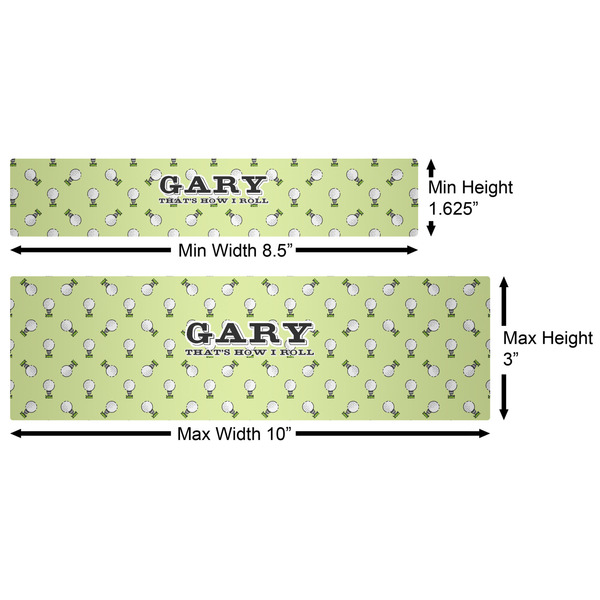 Golf Water Bottle Labels w/ Dimensions