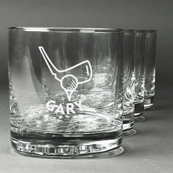 Custom Golf Whiskey Glasses (Set of 4) (Personalized)