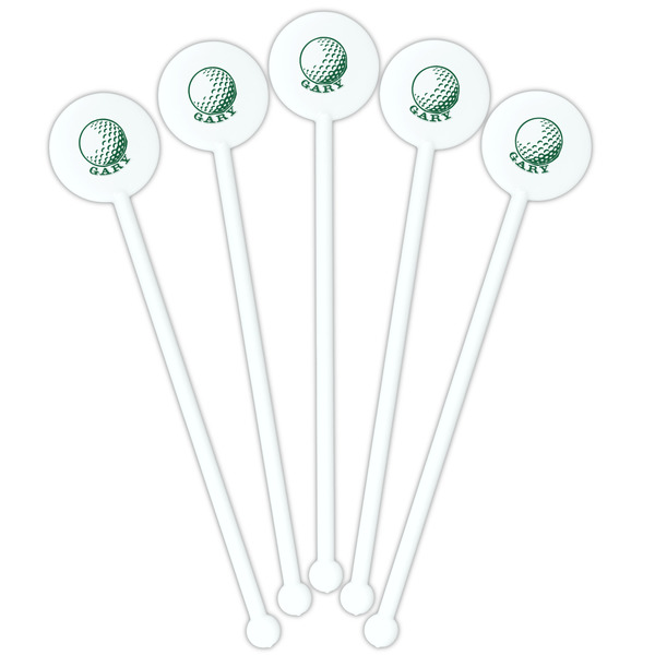 Golf White Plastic 5.5" Stir Stick - Fan View