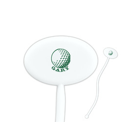 Golf 7" Oval Plastic Stir Sticks - White - Single Sided (Personalized)