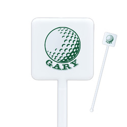 Golf Square Plastic Stir Sticks - Single Sided (Personalized)