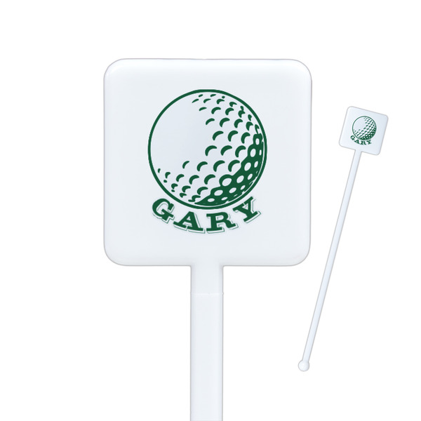 Custom Golf Square Plastic Stir Sticks - Single Sided (Personalized)