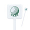 Golf White Plastic Stir Stick - Square - Closeup