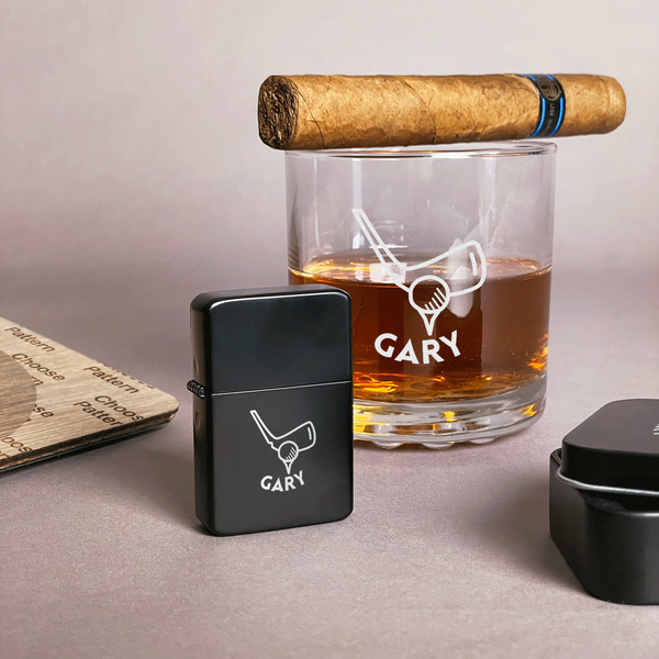 Golf Windproof Lighters - Black - In Context