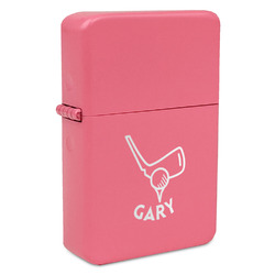Golf Windproof Lighter - Pink - Double Sided & Lid Engraved (Personalized)