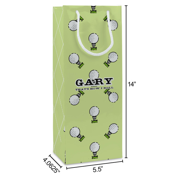 Golf Wine Gift Bag - Dimensions