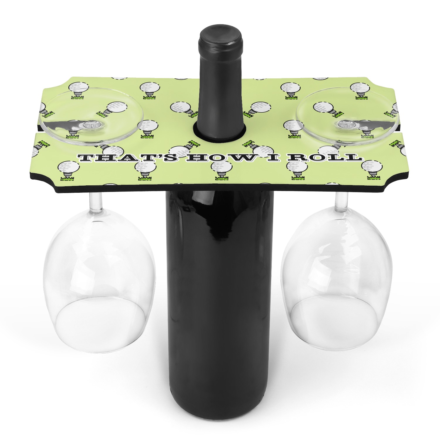 Custom Golf Wine Bottle & Glass Holder (Personalized) YouCustomizeIt
