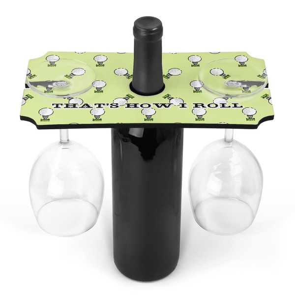 Custom Golf Wine Bottle & Glass Holder (Personalized)