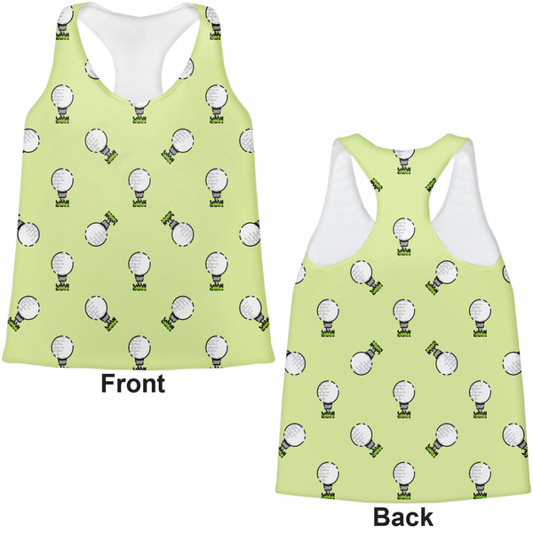 Golf Womens Racerback Tank Tops - Medium - Front and Back