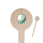 Golf 4" Round Wooden Food Picks - Single Sided (Personalized)