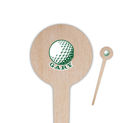 Golf 4" Round Wooden Food Picks - Double Sided (Personalized)