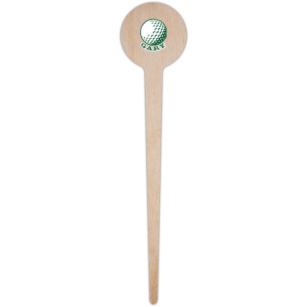 Golf Wooden 4" Food Pick - Round - Single Pick