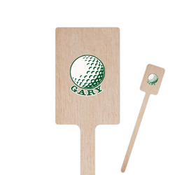 Golf 6.25" Rectangle Wooden Stir Sticks - Double Sided (Personalized)