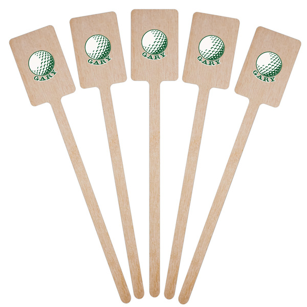 Golf Wooden 6.25" Stir Stick - Rectangular - Fan View