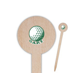 Golf 6" Round Wooden Food Picks - Single Sided (Personalized)