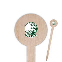Golf 6" Round Wooden Food Picks - Double Sided (Personalized)