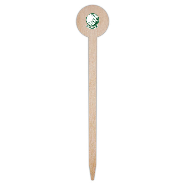 Golf Wooden 6" Food Pick - Round - Single Pick