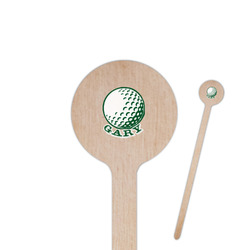 Golf 6" Round Wooden Stir Sticks - Single Sided (Personalized)