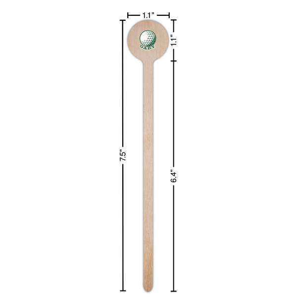 Golf Wooden 7.5" Stir Stick - Round - Dimensions