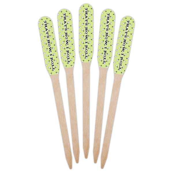 Golf Wooden Food Pick - Paddle - Fan View