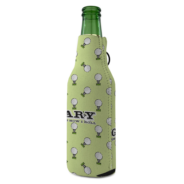 Golf Zipper Bottle Cooler - ANGLE (bottle)