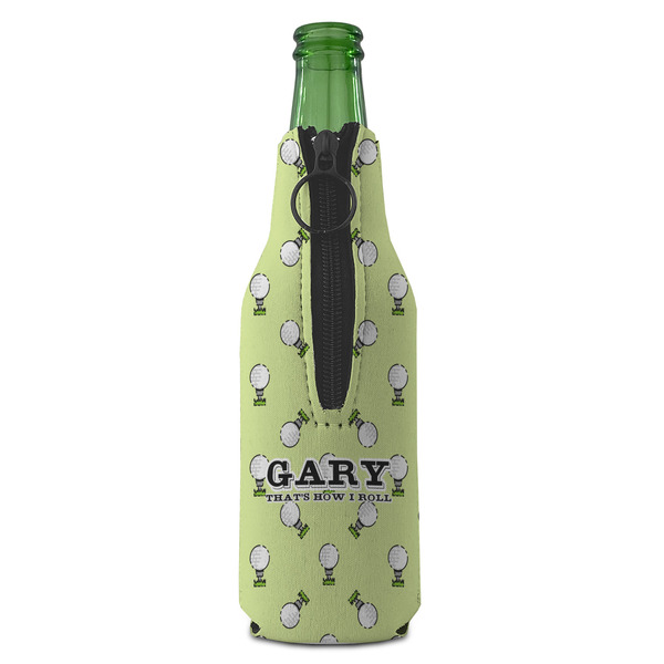 Golf Zipper Bottle Cooler - BACK (bottle)