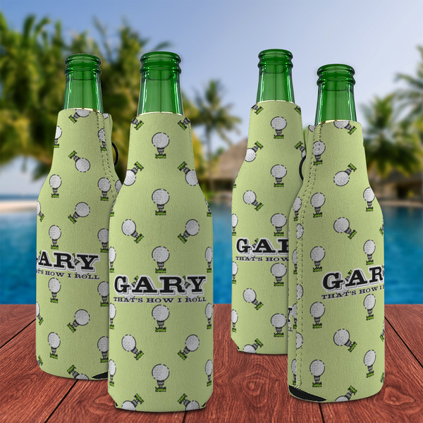 Golf Zipper Bottle Cooler - Set of 4 - LIFESTYLE