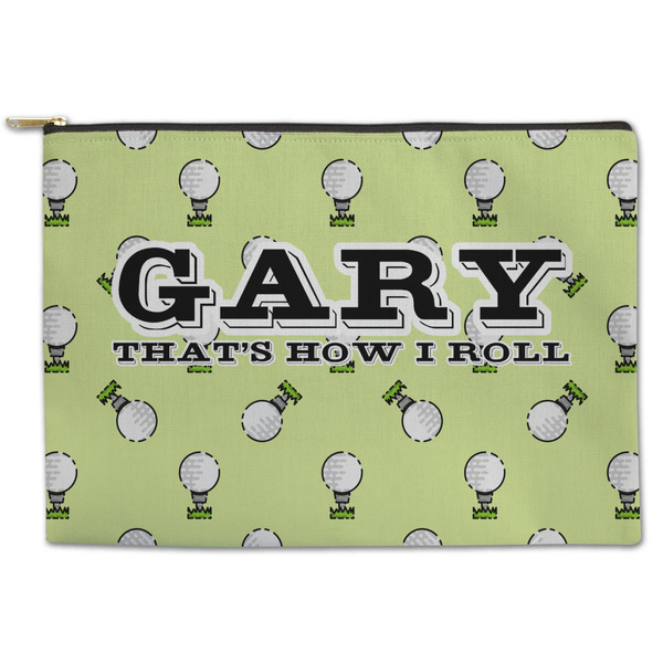 Custom Golf Zipper Pouch - Large - 12.5"x8.5" (Personalized)