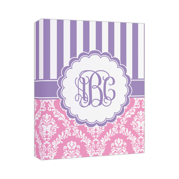 Custom Pink & Purple Damask Canvas Print (Personalized)