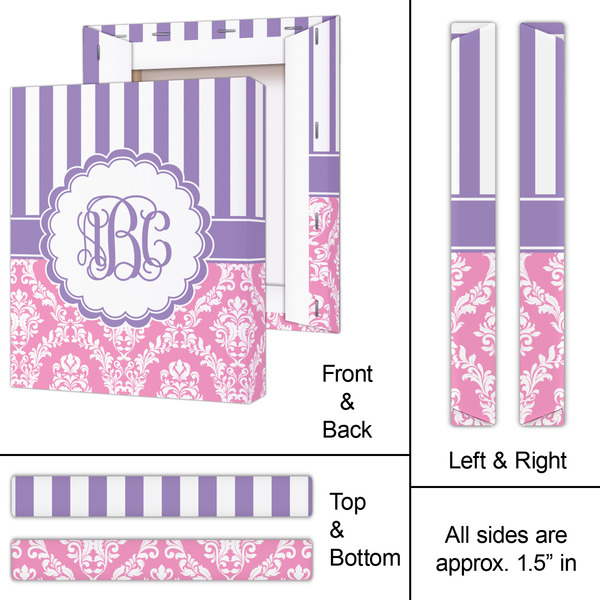 Pink & Purple Damask 11x14 - Canvas Print - Approval