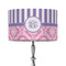 Pink & Purple Damask 12" Drum Lampshade - ON STAND (Fabric)