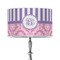 Pink & Purple Damask 12" Drum Lampshade - ON STAND (Poly Film)