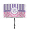 Pink & Purple Damask 12" Drum Lamp Shade - Poly-film (Personalized)