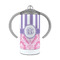 Pink & Purple Damask 12 oz Stainless Steel Sippy Cups - FRONT