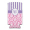 Pink & Purple Damask Can Cooler (tall 12 oz) (Personalized)