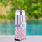 Pink & Purple Damask Can Cooler - Tall 12oz - In Context