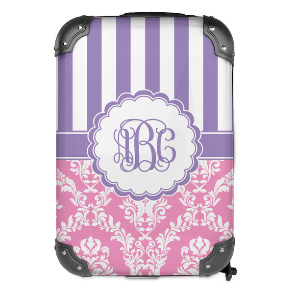 Pink & Purple Damask 13" Hard Shell Backpacks - FRONT