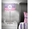 Pink & Purple Damask 13 inch drum lamp shade - in room