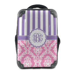 Pink & Purple Damask 15" Hard Shell Backpack (Personalized)