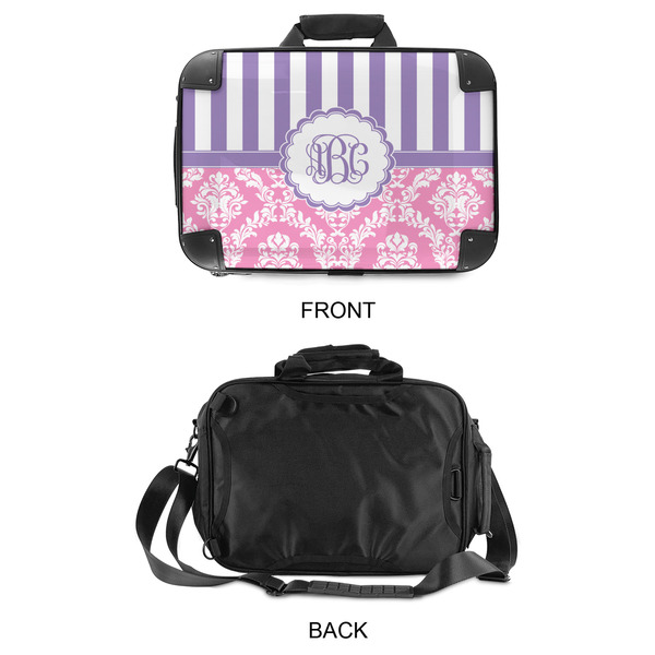 Pink & Purple Damask 15" Hard Shell Briefcase - APPROVAL