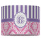 Pink & Purple Damask 16" Drum Lampshade - FRONT (Fabric)