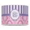 Pink & Purple Damask 16" Drum Lampshade - FRONT (Poly Film)