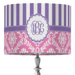 Pink & Purple Damask 16" Drum Lamp Shade - Fabric (Personalized)